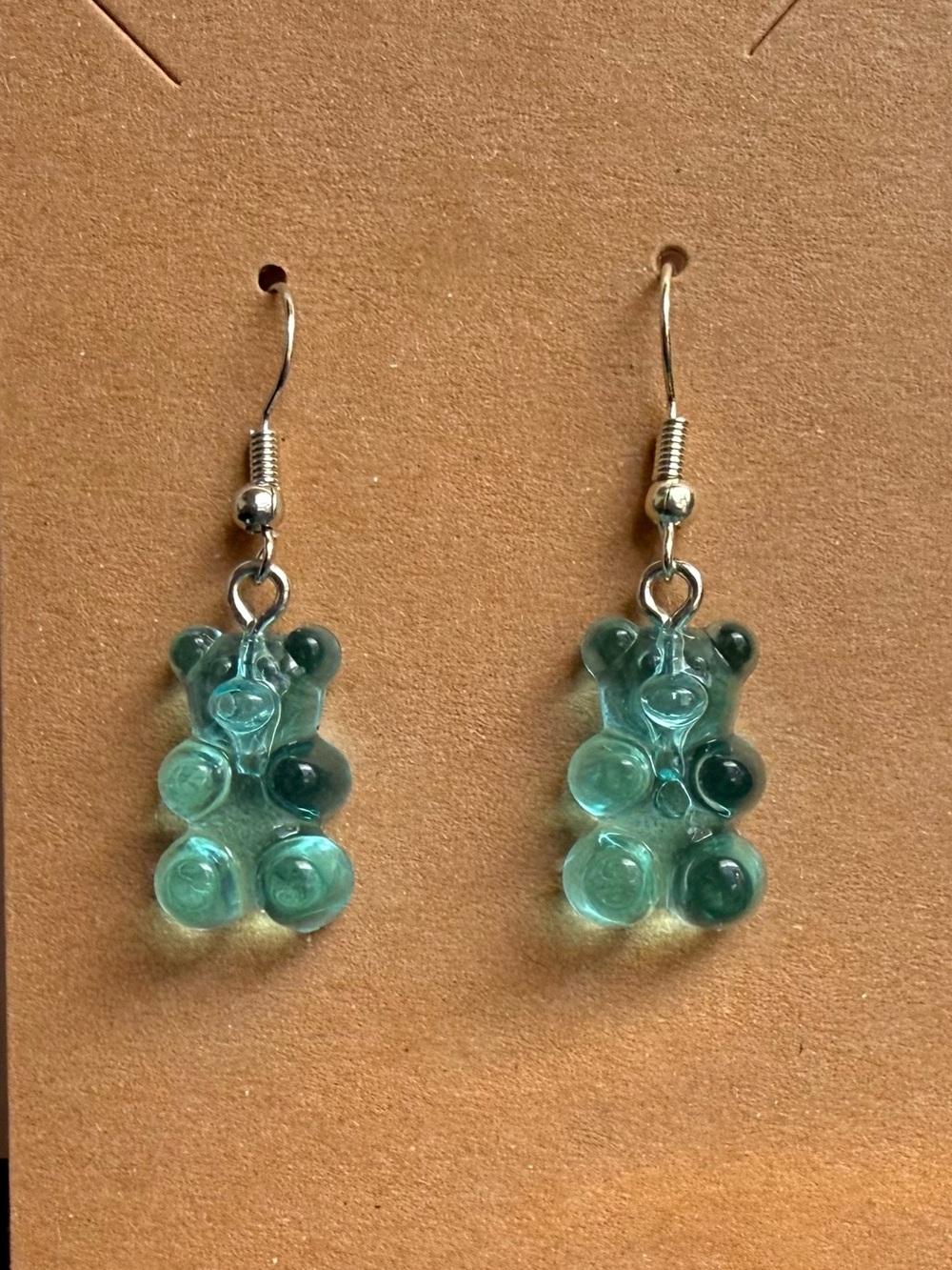 Aqua Gummy Bear Drop Earrings